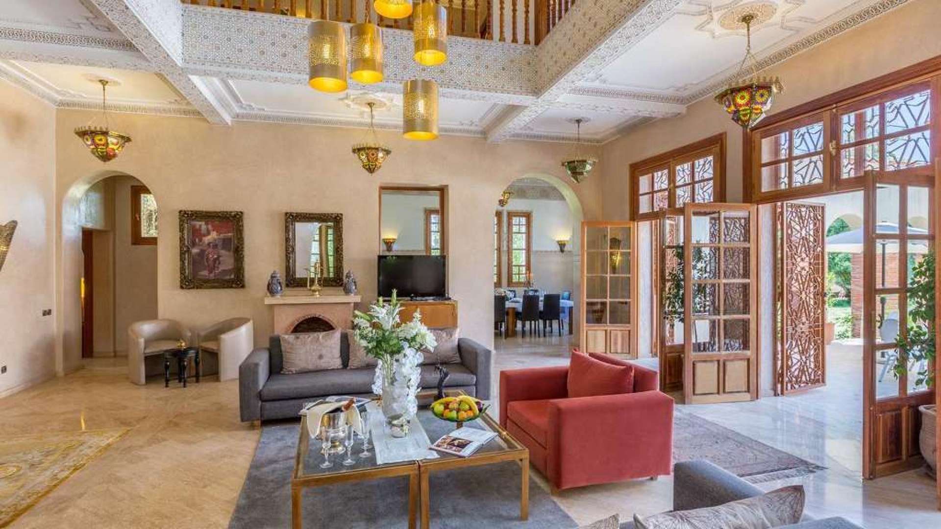 Location de vacances,Villa,Villa de Maitre 8 ch avec jardin/piscine services Hammam,Marrakech,Palmeraie
